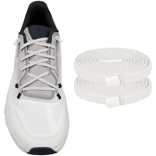 Endoto Elastic Shoelaces for ON Cloudtilt Sneakers, 4MM No Tie Shoes Laces Replacements Stretchy Bungee Running Training(Color:Pearl,Size:26Inch) - Image 1