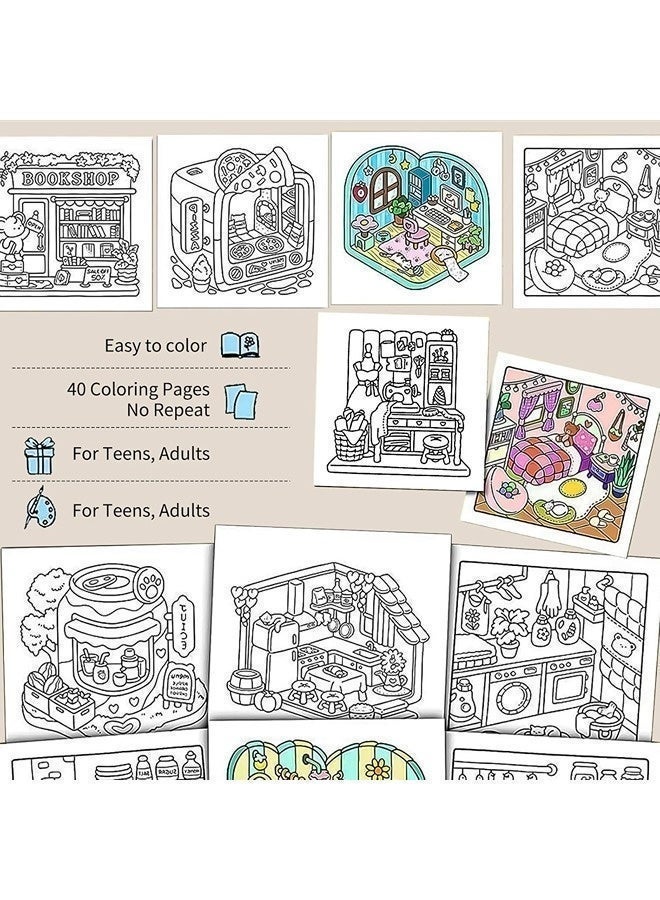 فيكسبلورن كتاب تلوين لتخفيف التوتر كتاب تلوين صور كتاب تلوين للأطفال كتاب تلوين إبداعي يحتوي كل كتاب على 48 صفحة - Image 3