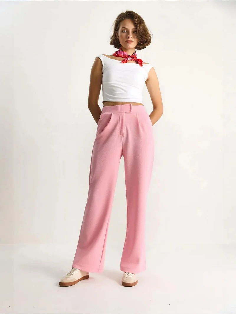 بيانكو لوتشي بنطلون لوكسي مستقيم بخصر عالٍ