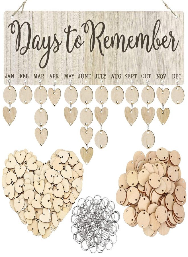 Acoavo Family Birthday Board DIY Wooden Calendar Wall Hanging Birthday Reminder Plaque,with 100 Wooden Tags,Great Gift for Mom Grandma,Days to Remember - Image 1