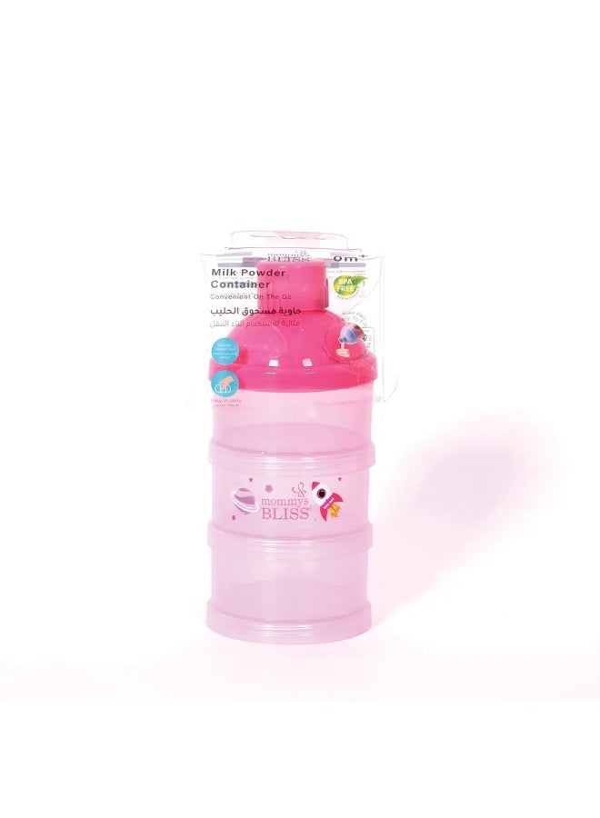 ماما بليس حافظة حليب بودرة ثلاثية الطبقات للأطفال والرضع، خالية من مادة BPA، موزع حليب محمول بتصميم مانع للانسكاب (وردي) - Image 3