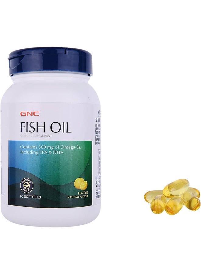 GNC Fish Oil Lemon_90 Softgels - Image 1
