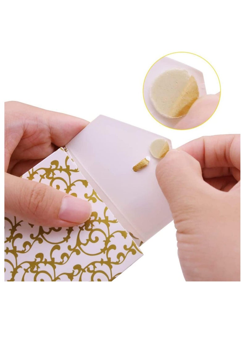 Wedding and baby shower gift boxes with ribbons, gold color cardboard, 50 pieces - Image 3