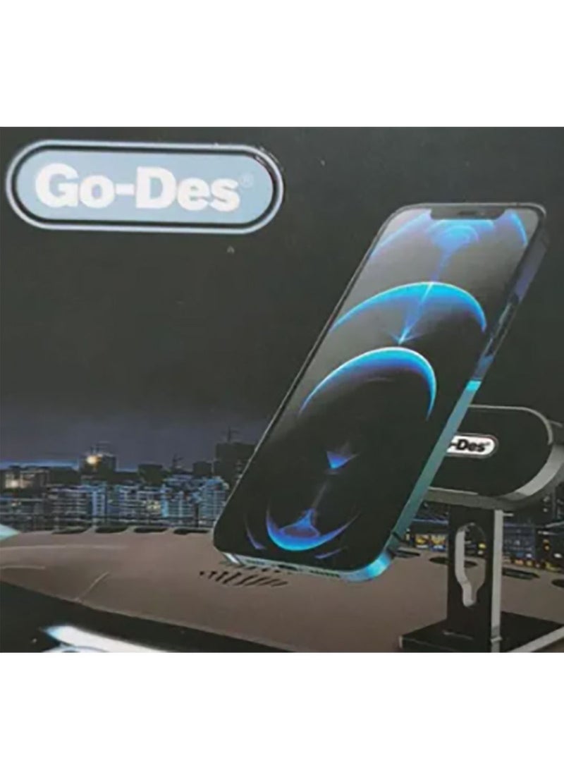 جو-ديز GO-DES حامل موبايل مغناطيسي للمنزل / المكتب / السيارة - أسود - Image 4
