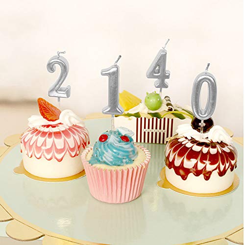 XNOVA 7th Birthday Candle Seven Years Silvery Happy Birthday Number 7 Candles for Cake Topper Decoration for Party Kids Adults Numeral 70 47 27 37 77 75 - Image 3
