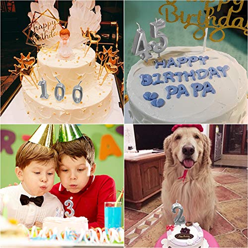 XNOVA 7th Birthday Candle Seven Years Silvery Happy Birthday Number 7 Candles for Cake Topper Decoration for Party Kids Adults Numeral 70 47 27 37 77 75 - Image 4