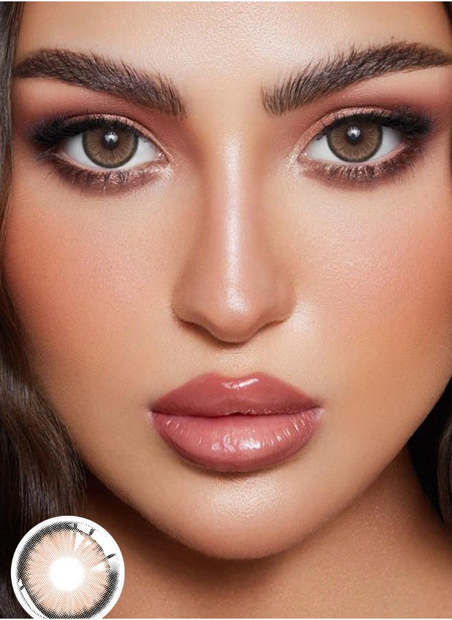 UYAAI Mirage Brown Lenses Yearly Colored Contact Lenses, Unisex Cosmetic Contact Lenses, Natural Fashion Lenses, With Case  - Image 1