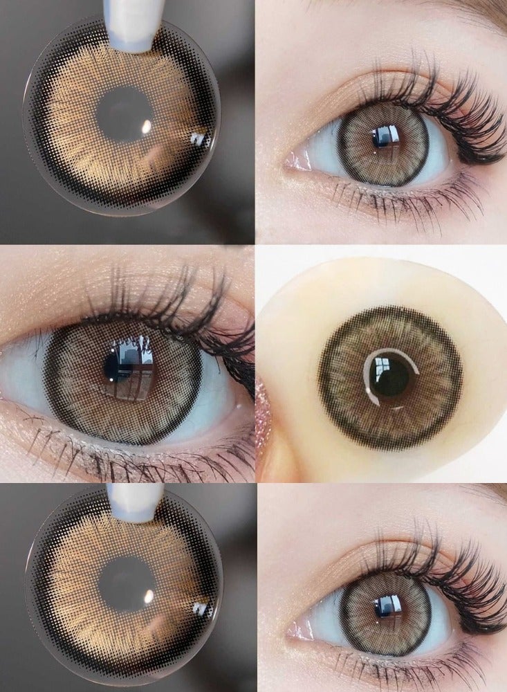 Mirage Brown Lenses Yearly Colored Contact Lenses, Unisex Cosmetic Contact Lenses, Natural Fashion Lenses, 42% Soft Contact Lenses - view 3