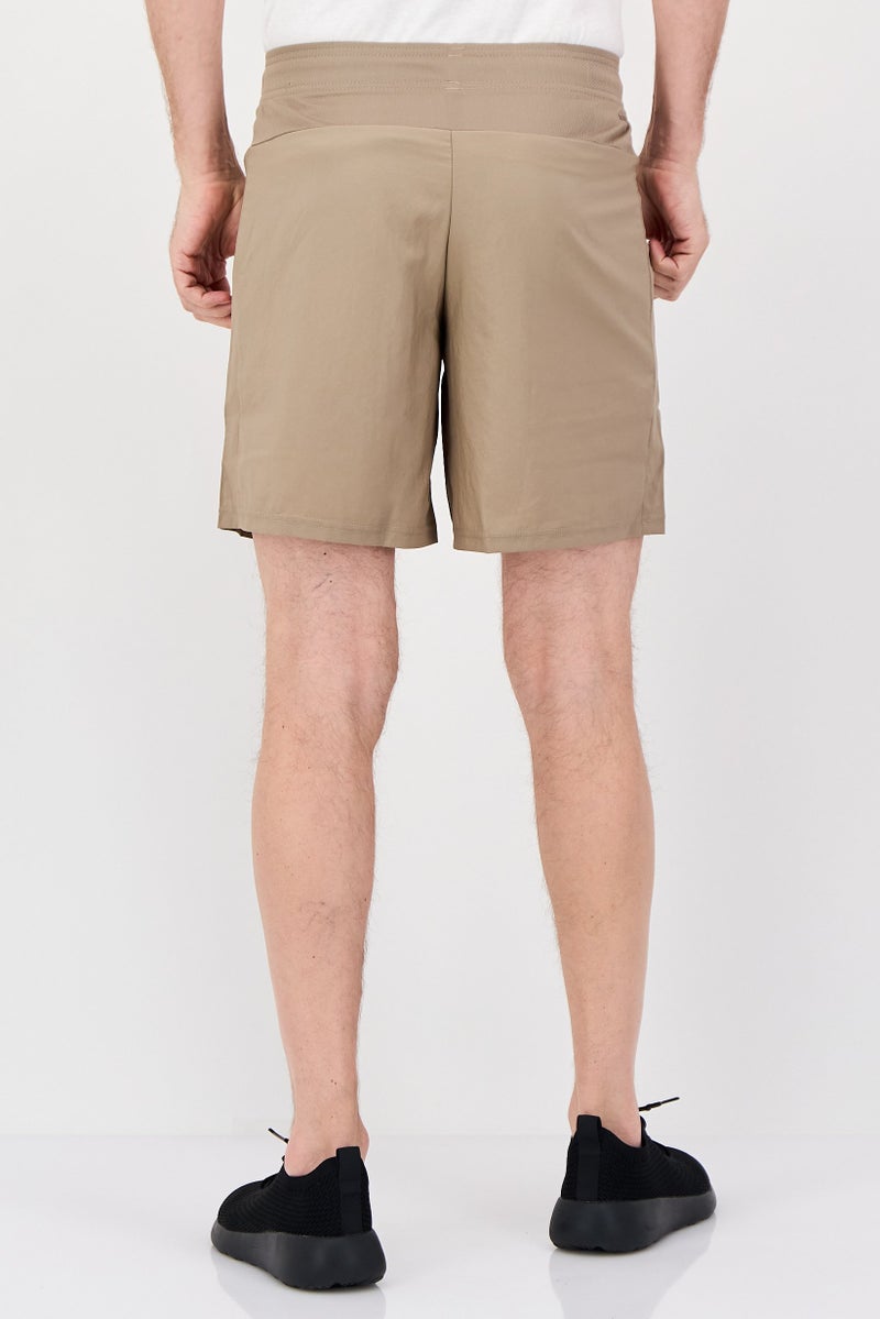 Adidas Men Sportswear Fit Drawstring 7 Inseam Training Shorts, Taupe - Image 2
