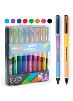 Unimax Ultron Pop Multi Colour ink Ball Pen 8-Pieces, 0.7 mm, Ballpoint Pen