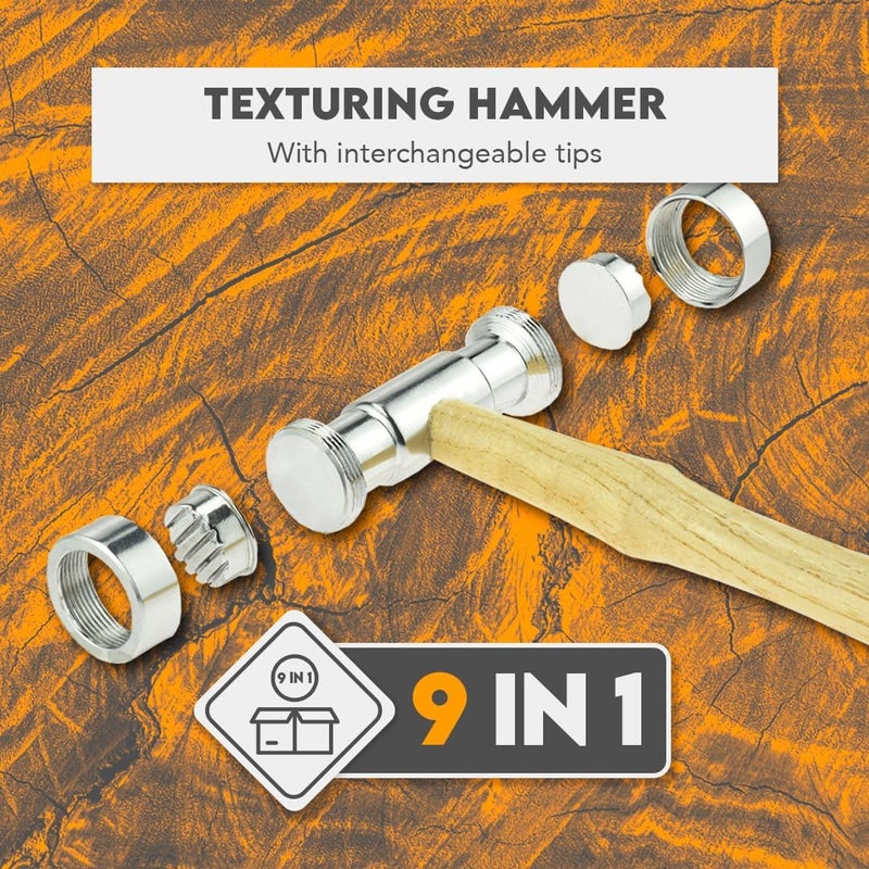 SE Texturing Hammer Interchangeable Tips Dual Head 9 Different Tips 8379TM - Image 3