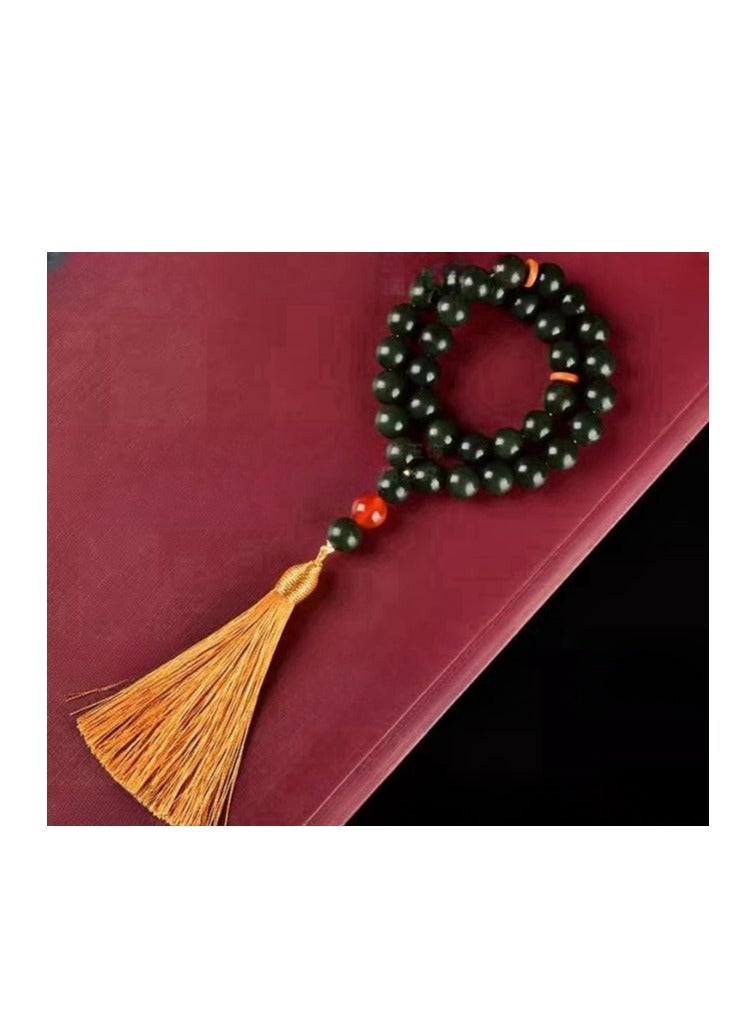 Natural Hotan Jade Tassel 33 Prayer Beads (Bead Diameter 10MM)  - Image 1