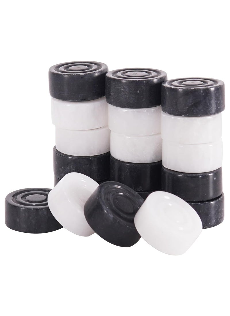 RADICALn - RADICALn Handmade  Black and White Big Board Games Complete Marble Checker Figures - Image 1