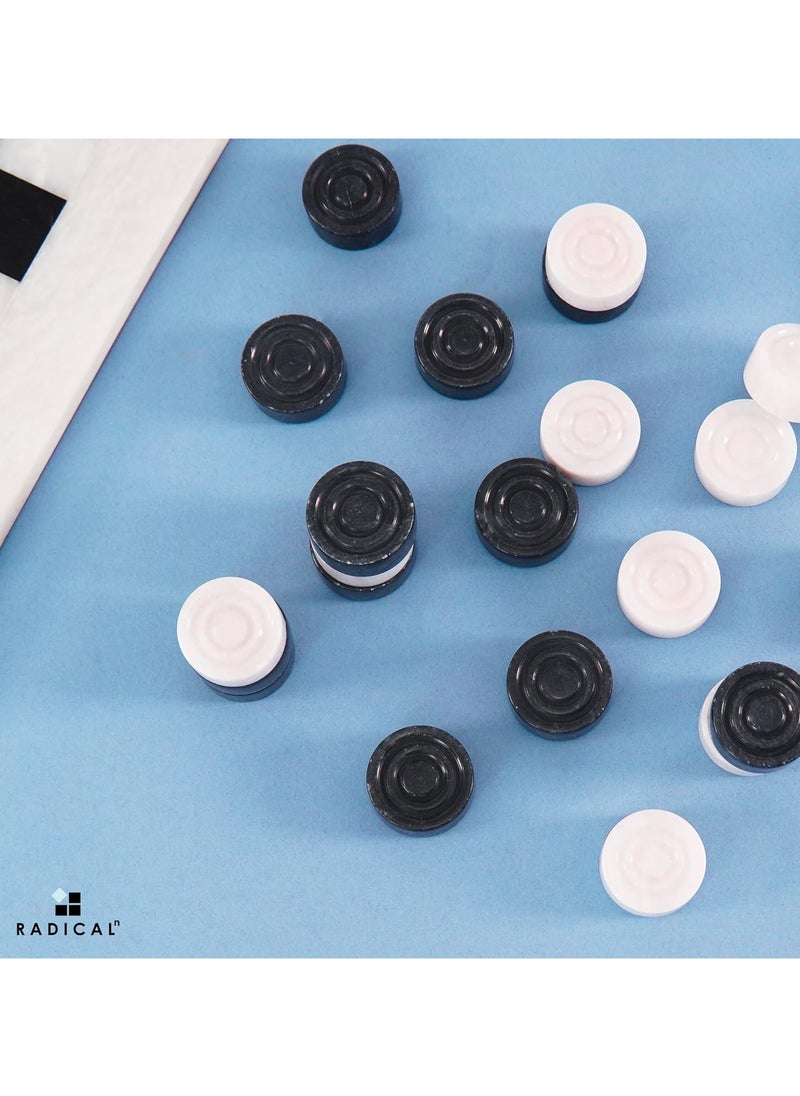 RADICALn - RADICALn Handmade  Black and White Big Board Games Complete Marble Checker Figures - Image 1