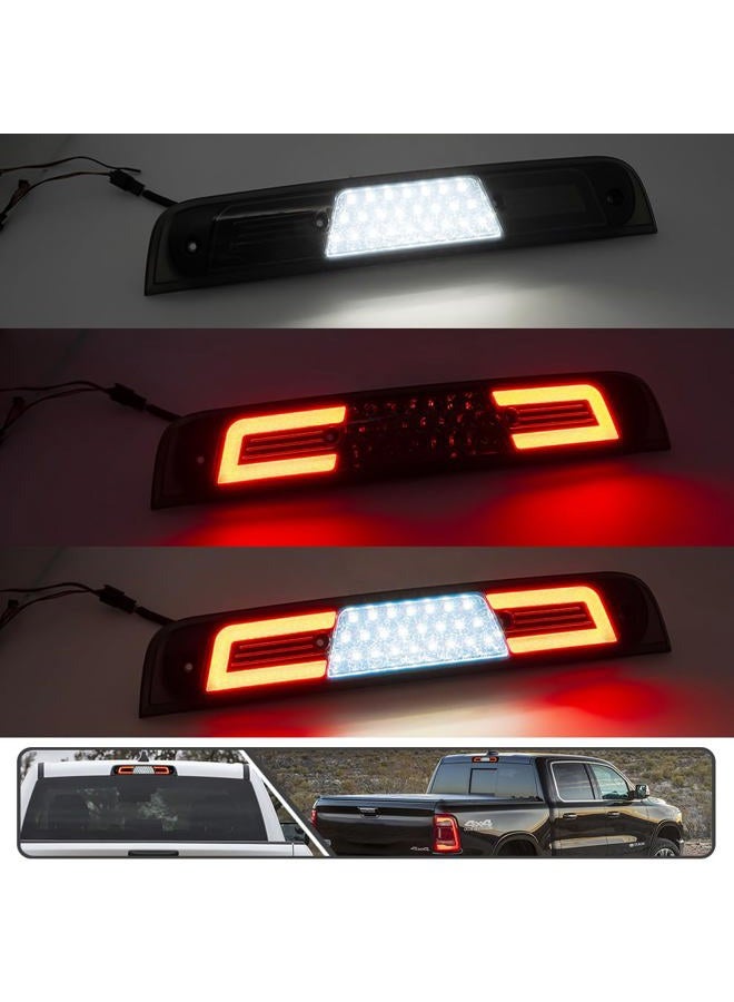 Mingrui test Red LED Third Brake Light for Dodge Ram 1500 2019 2020 2021 2022 2023 2024 3rd Red Brake Lights Rear Center High Mount Stop Lamp White Roof Cargo Lights Smoked Lens(Not for classic models) - Image 2