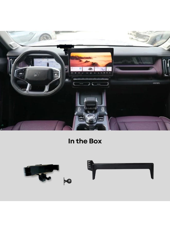 TRX AUTO Phone Holder (15.6 inch screen) for Jetour T1 2024–2026 | Multimedia Screen Fixed Bracket | Secure Non-Magnetic Grip | 360° Rotation | Doesn’t Block Air Vents | Easy Installation Mobile Holder - Image 4