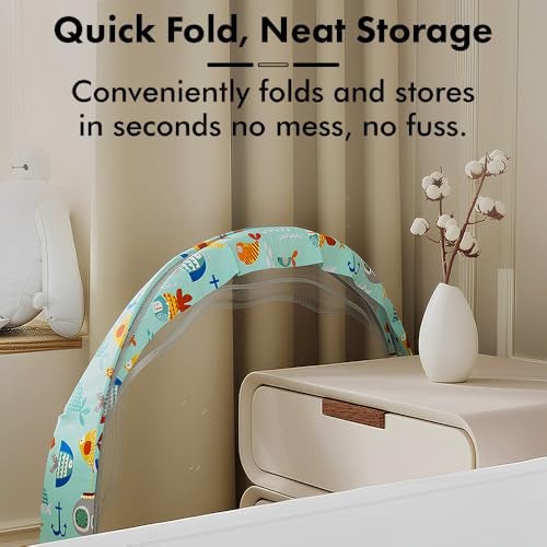 StarAndDaisy 3 in 1 Baby Bedding Set for New Born Baby, Bed Mattress with Mosquito Net & Neck Pillow, Sleeping Nest Travel, Infant Toddler Bed Set Gifts for Baby Boy Girl 0-12 Months (Teddy Print) - Image 5