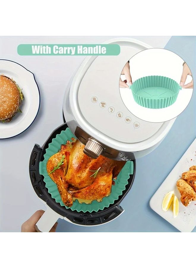 Grey Reusable Silicone Air Fryer Liners Non Stick Easy Clean Basket Mats - Image 5