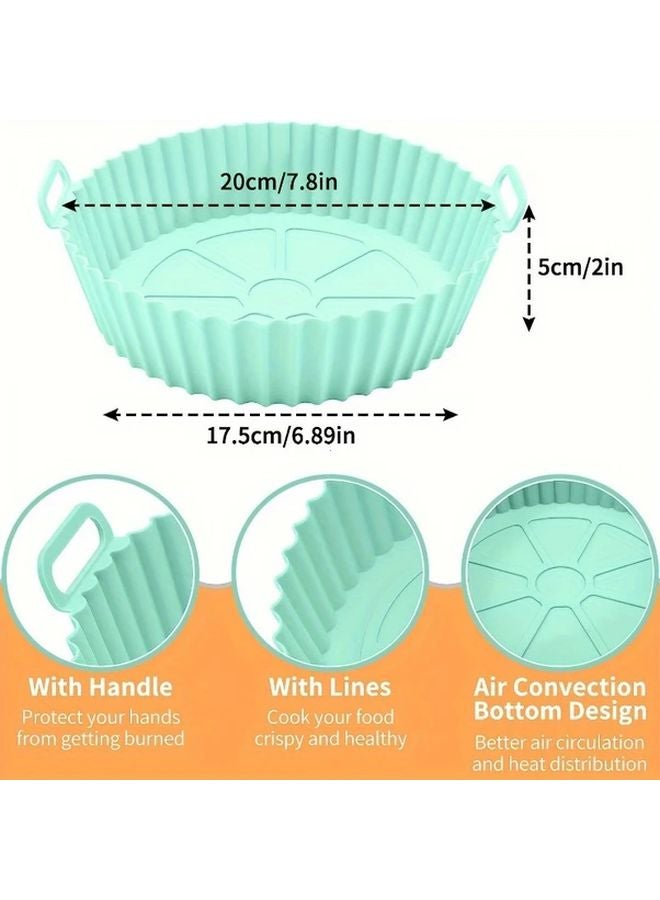 Grey Reusable Silicone Air Fryer Liners Non Stick Easy Clean Basket Mats - Image 2