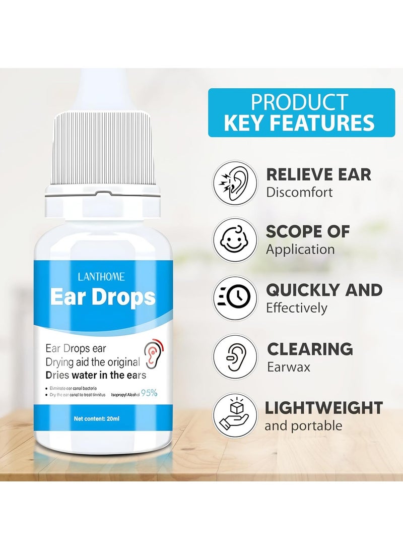 Lanthome Swimmer's Ear Drops 20ml,All-Natural Water Remover for Swimmer's Ear, Prevent Infections,Dry Ears,Safe Treatment for Kids and Adults,Relieves Ear Irritation and Trapped Water for Ear Protection - Image 2