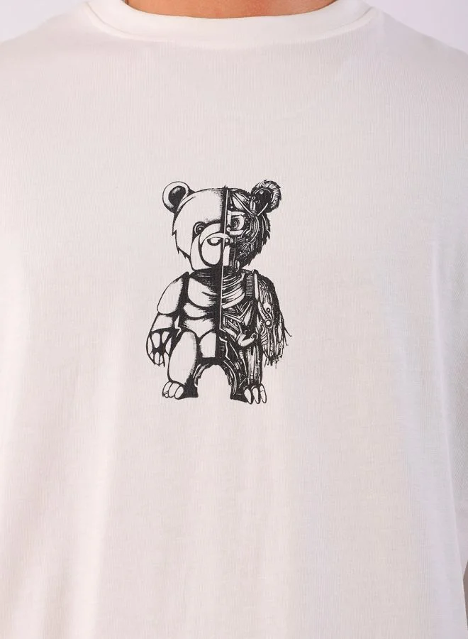 The Indian Garage Co Men Boxy Oversized Graphic Back Printed Round Neck Tshirt
