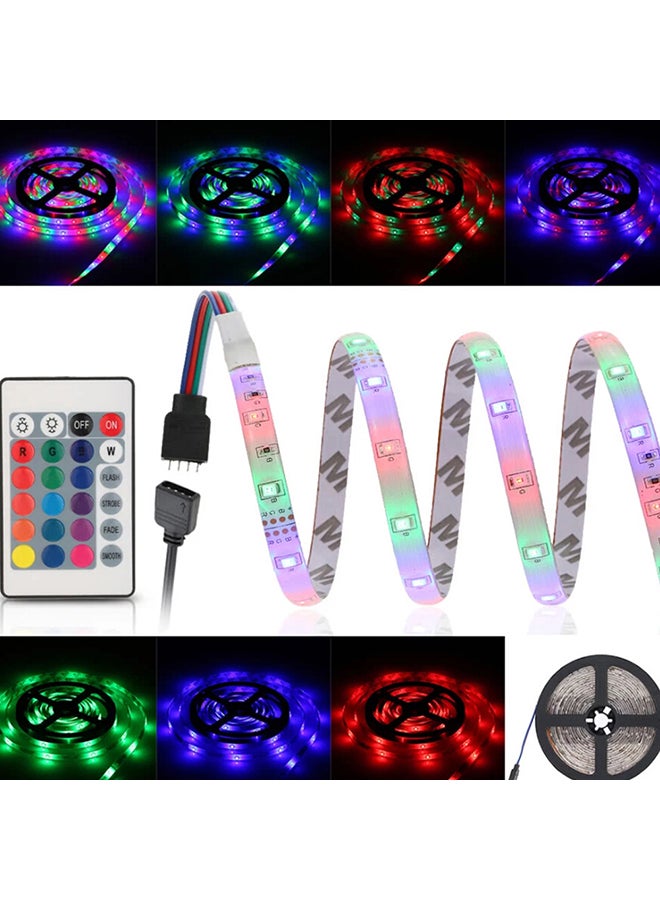 Remote Control LED Strip Light With 24 Key IR Remote Power Adapter Multicolour - Image 2