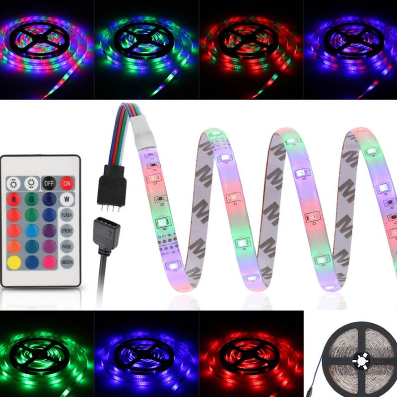 Remote Control LED Strip Light With 24 Key IR Remote Power Adapter Multicolour - Image 5