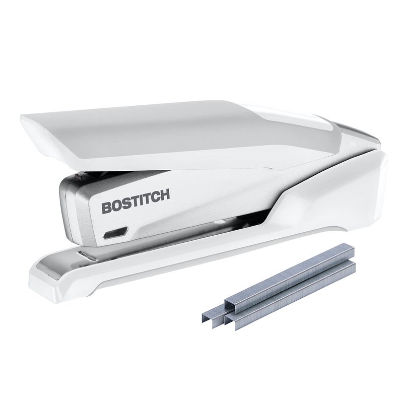 Bostitch Office InPOWER28 Executive 3 in 1 Stapler One Finger No Effort Spring Powered WhiteGray 1180