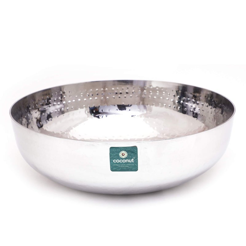 Coconut Stainless Steel Hammered Taasla/Kadhai (Without Handle & Lid) Heavy 18 Guage - Diamater -11 Inches - Image 5