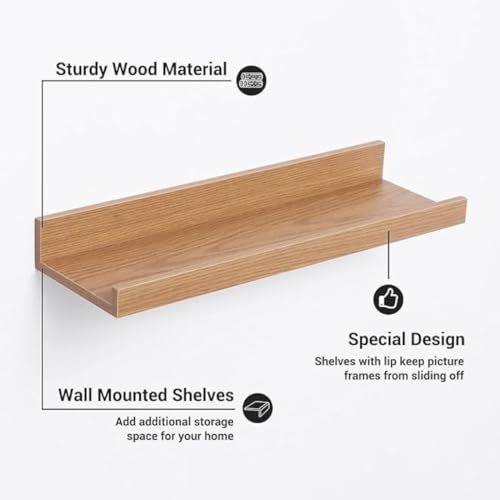 Crysellewoods Corner Shelf Wall Mount of 2-3 Tier Rustic Wood Floating Shelves for Bedroom, Living Room, Bathroom, Kitchen, Office and More (Natural 2 Tier) - Image 3