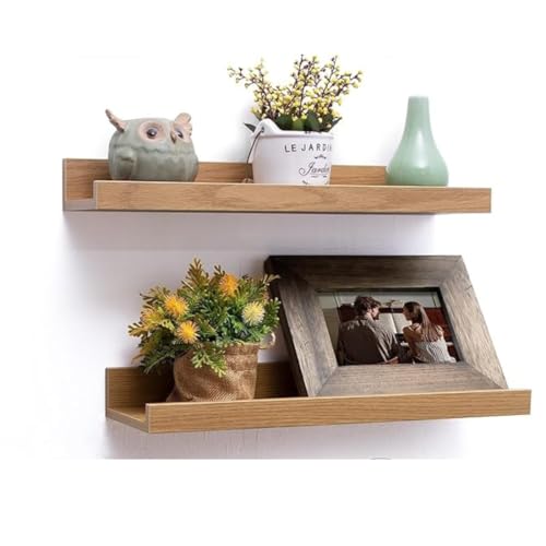 Crysellewoods Corner Shelf Wall Mount of 2-3 Tier Rustic Wood Floating Shelves for Bedroom, Living Room, Bathroom, Kitchen, Office and More (Natural 2 Tier) - Image 1