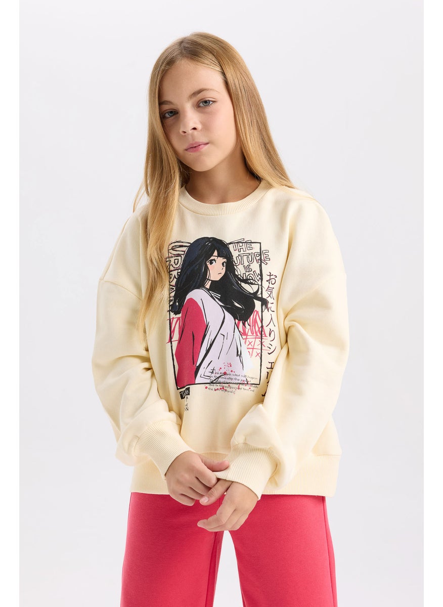 DeFacto Girl Crew Neck Elastic Waist Jogger Sweatpants 2 Piece Set  - Image 1