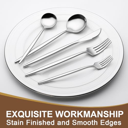 Wildone Silverware Set 30 Piece, Wildone Stainless Steel Flatware Set Service for 6, Cutlery Utensil Sets for Home Restaurant, Include Knife Fork Spoon Set, Dishwasher Safe - Image 5