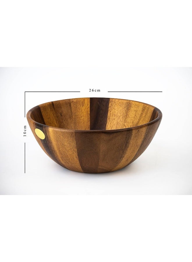 BILLI وعاء تقديم دائري من خشب الأكاسيا بيللي للفواكه أو السلطات - Image 3