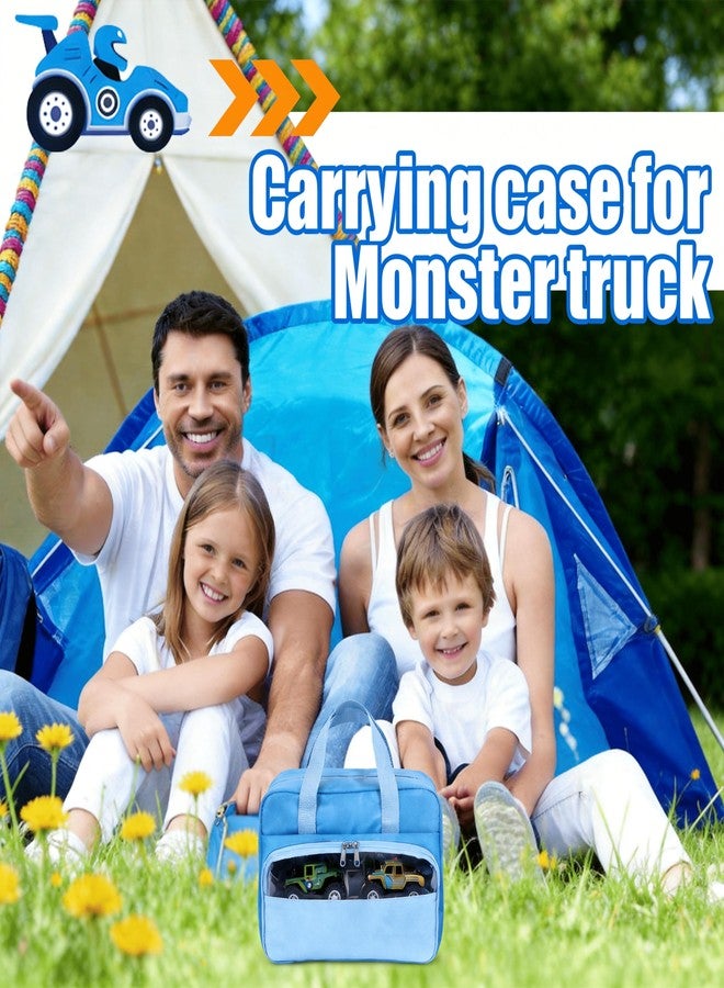 Craflakow Toy Trucks Carry Case Compatible with 1:64 Scale Monster Trucks, with Front Display Pocket-Holds 32 Toy Cars,Toy Car Storage Bag Compatible with hot wheels Cars(Bag Only) - Image 3