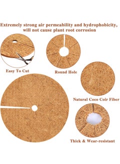 SYOSI Coconut Fibers Tree Mulch Ring Mat 11.8 Inch Natural Coco Coir Tree Protection Mats for Cypress, Landscaping, Tree Disc Plant Cover, Soil Cover for Indoor Outdoor Plants 4pcs  - Image 3