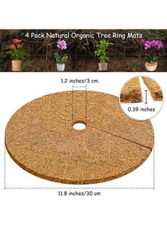 SYOSI Coconut Fibers Tree Mulch Ring Mat 11.8 Inch Natural Coco Coir Tree Protection Mats for Cypress, Landscaping, Tree Disc Plant Cover, Soil Cover for Indoor Outdoor Plants 4pcs  - Image 2