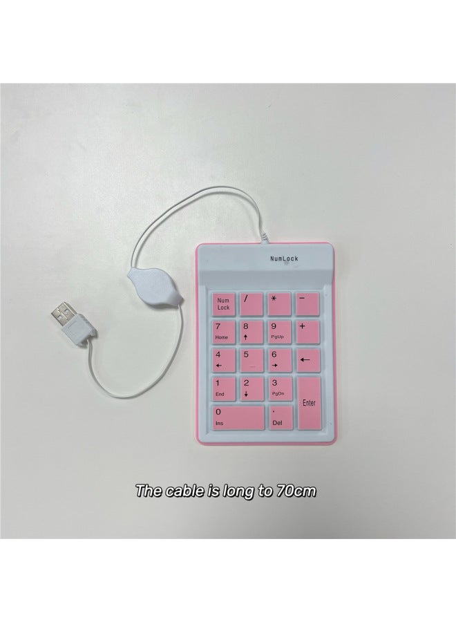 18 Key 18K Color USB Wired Retractable Line Numeric Keypad Mini Keyboard Accounting Finance-Color:18k Green  - Image 4