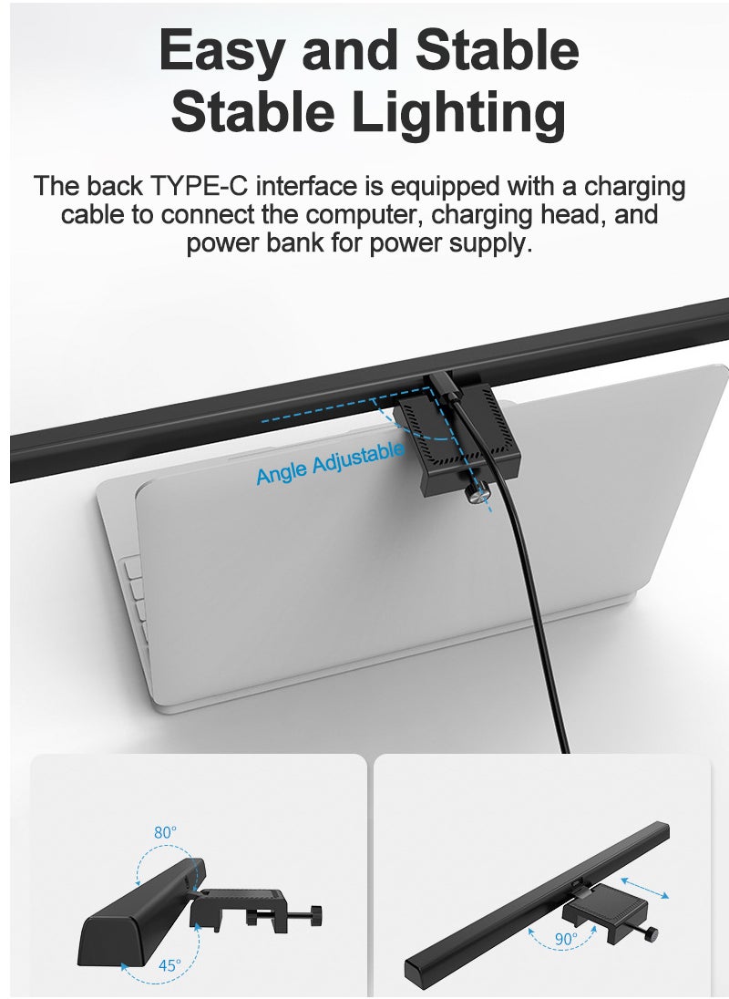 USB Powered Computer Monitor Light Bar for Office/Home/Gaming/Desk with Adjustable Brightness/Color 500MM