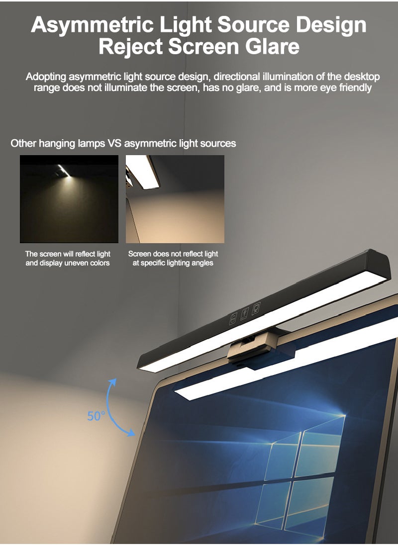 USB Powered Computer Monitor Light Bar for Office/Home/Gaming/Desk with Adjustable Brightness/Color 500MM