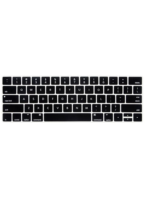 US Layout English Keyboard Cover Compatible for MacBook Pro 13 and 15-inch with Touch Bar Model A2159 A1989 A1990 A1706 A1707 Release 2019 2018 2017 2016 Black