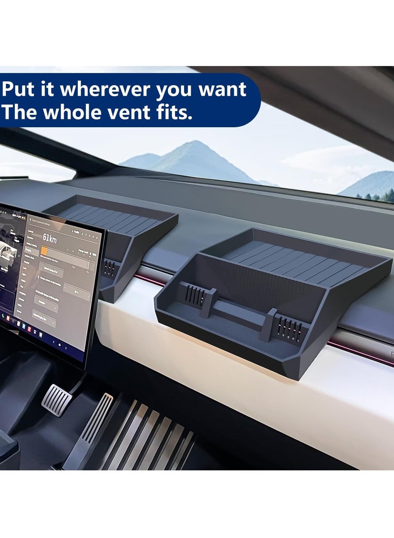 Generic Center Console Organizer for Tesla Cybertruck Behind Screen Storage Tray ABS Dashboard Hidden Box Cybertruck Accessories Interior  - Image 2