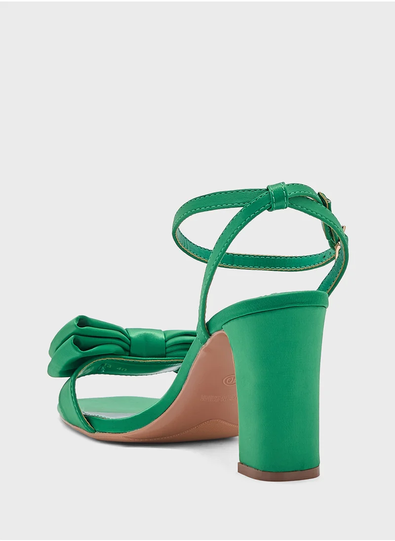 ELLA Bow Detail Block Heel Backstrap Sandal