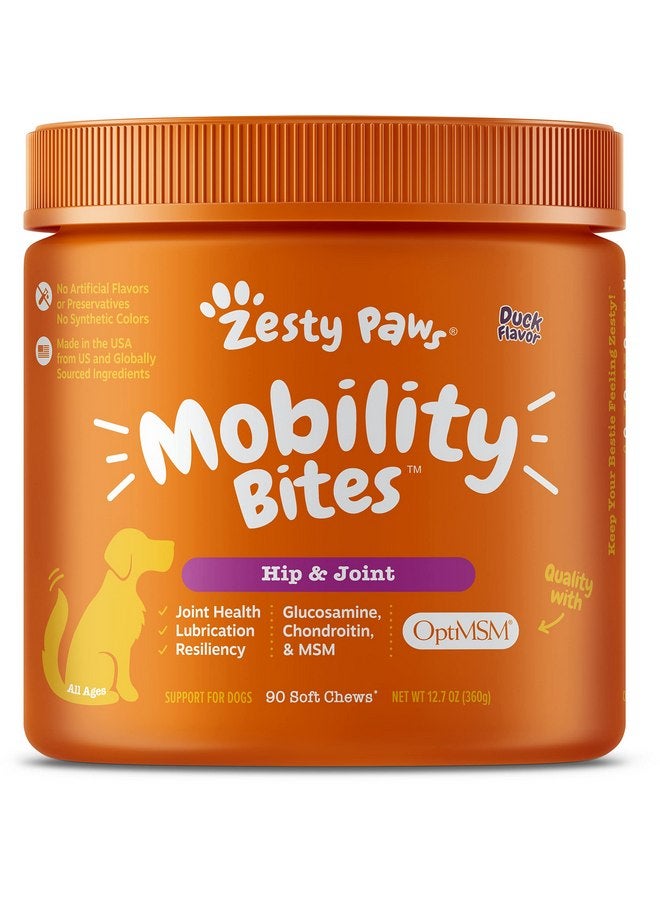 Zesty Paws Mobility Bites for Dogs, Hip and Joint, All Ages, Duck, 90 Soft Chews, 12.7 oz (360 g), Zesty Paws Discontinued Listing DO NOT Buy - Image 1
