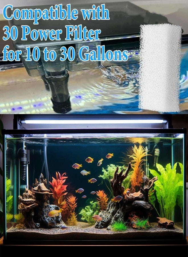 Threlaco عبوة من 12 قطعة من حشوات فلتر رغوية من ثريلاكو، متوافقة مع فلتر أكواكلير 30، وسائط بديلة لتصفية مياه أحواض السمك والحفاظ عليها نقية. - Image 5