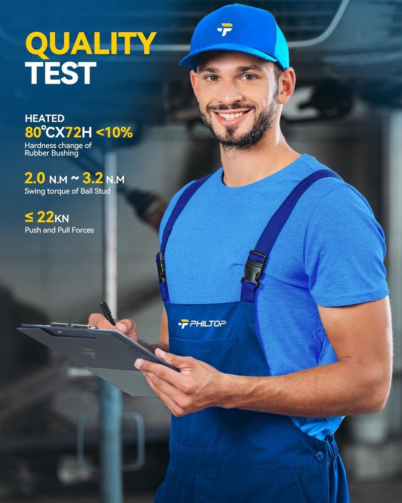 PHILTOP 8pcs Suspension Kit for Chevy Silverado GMC Sierra 2500 3500 HD 2011-2019, 2 Upper Control Arms 2 Lower Ball Joints 4 Tie Rods 2012 2013 2014 2015 2016 2017 2018 Replacement - Image 5