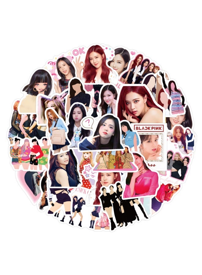 NIBEMINENT 50 Pcs Kpop BLACKPINK Deco Kit Waterproof Stickers, High Definition Printing Bright Colors, Suitable for Laptop Skateboard Luggage Water Bottle Guitar DIY - Image 1