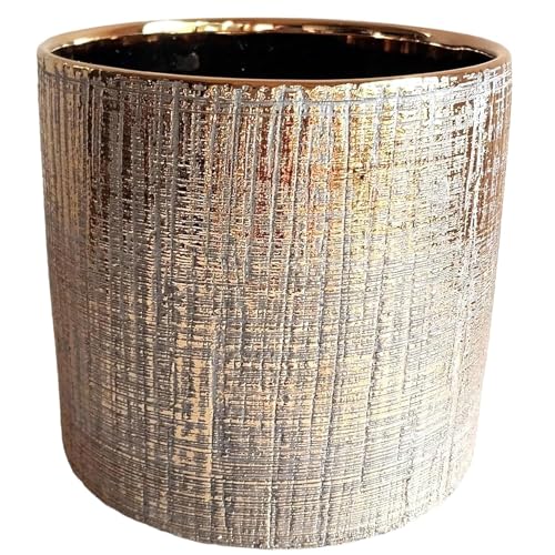 Fox & Fern New Imported Ceramic Round Flower Pot (Dia- 5 Inch) for All Kinds of Flower Planters and Green Plants (Home/Indoor and Garden/Outdoor) (GA133B-039) - Image 1