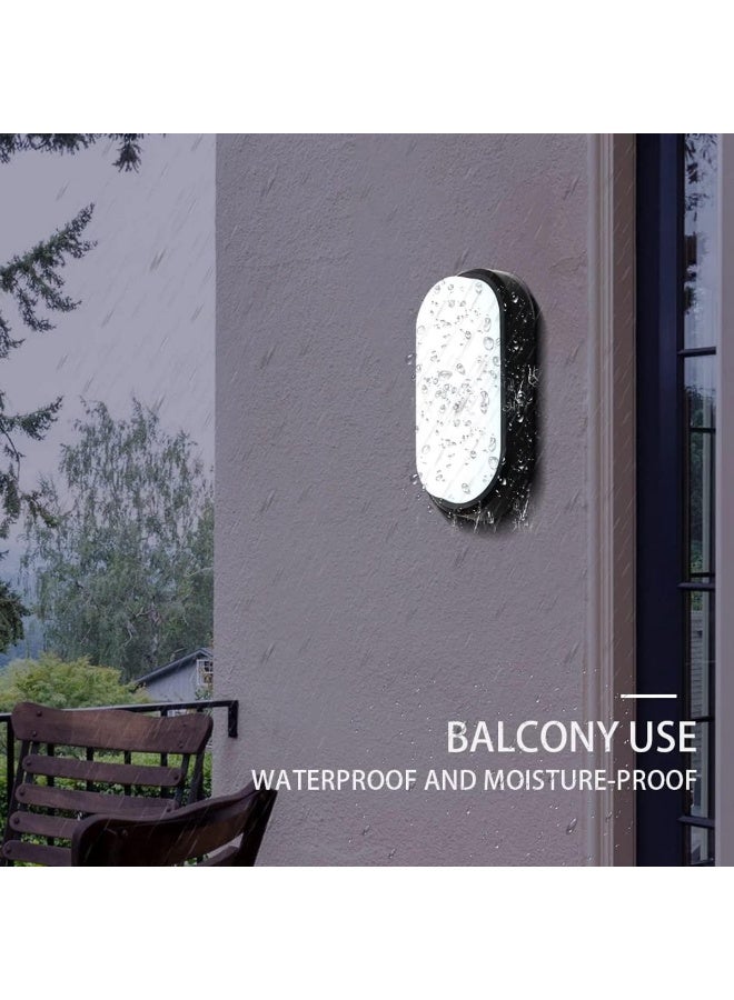 Royal Apex Led Surface Mounted Oval Bulkhead Light Fitting With Black Trim Ip65 Waterproof For Outdoor Balcony And Garden Etc.. 18W-Daylight - Image 5