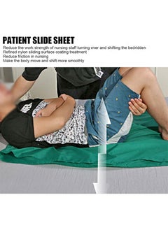Aikanbo Patient Slide Sheet, Elderly Slide Sheet Reusable Washable Nylon Fabric Hospital Bed Sheets Slide Sheets for Moving Patients on Bed(Dark green 150x75cm)  - Image 2